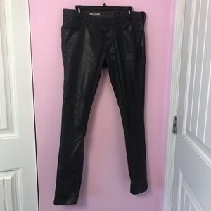 AG Adriano Goldschmied the legging super skinny vegan leather jeans size 32R